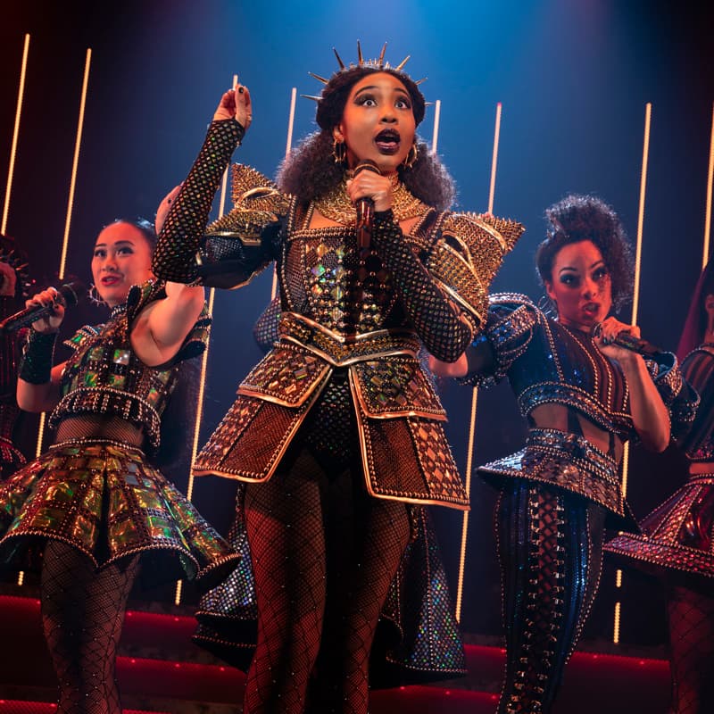 Adrianna Hicks as Catherine of Aragon in Six on Broadway