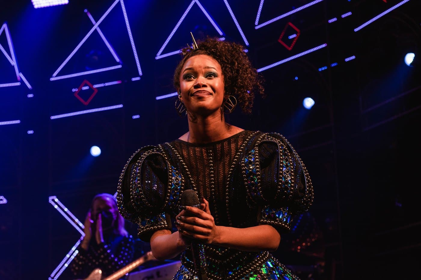 Joy Woods as Catherine Parr in Six on Broadway