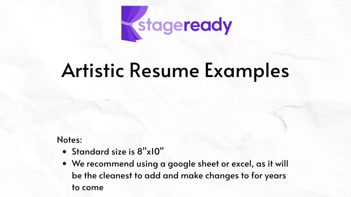 Artistic Resume Examples From Real Students
