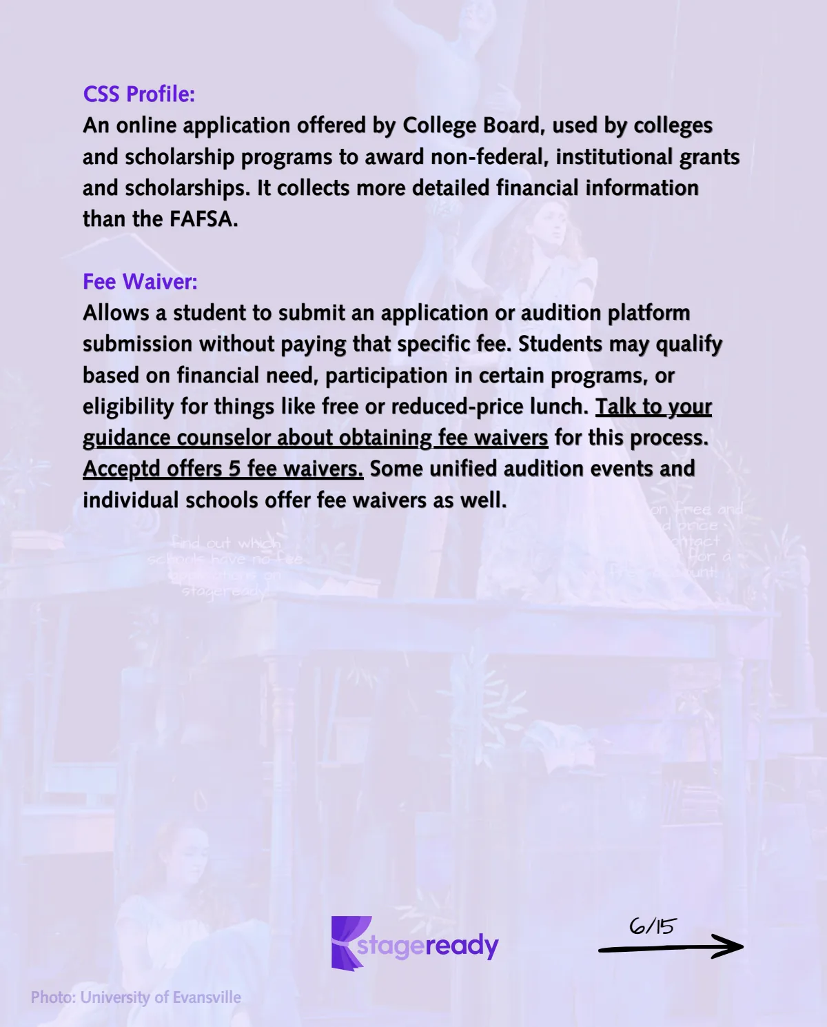 Applications continued: CSS Profile and fee waivers
