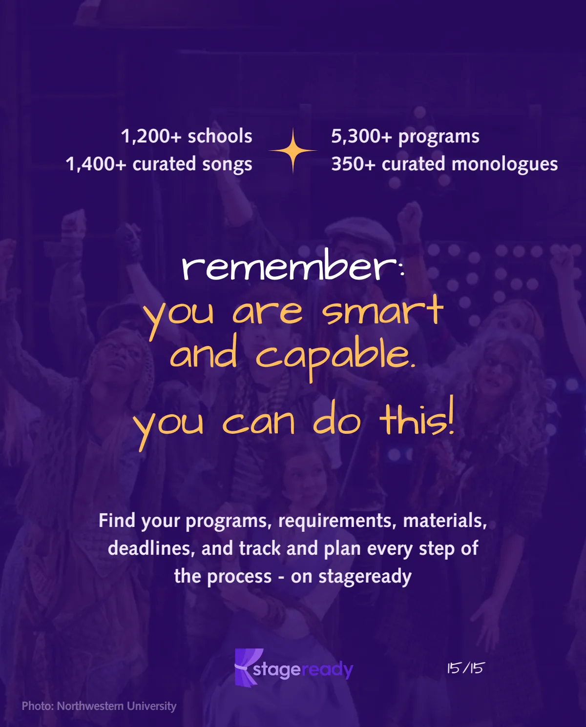 Closing slide: you are smart and capable. Find programs, requirements, and materials on stageready