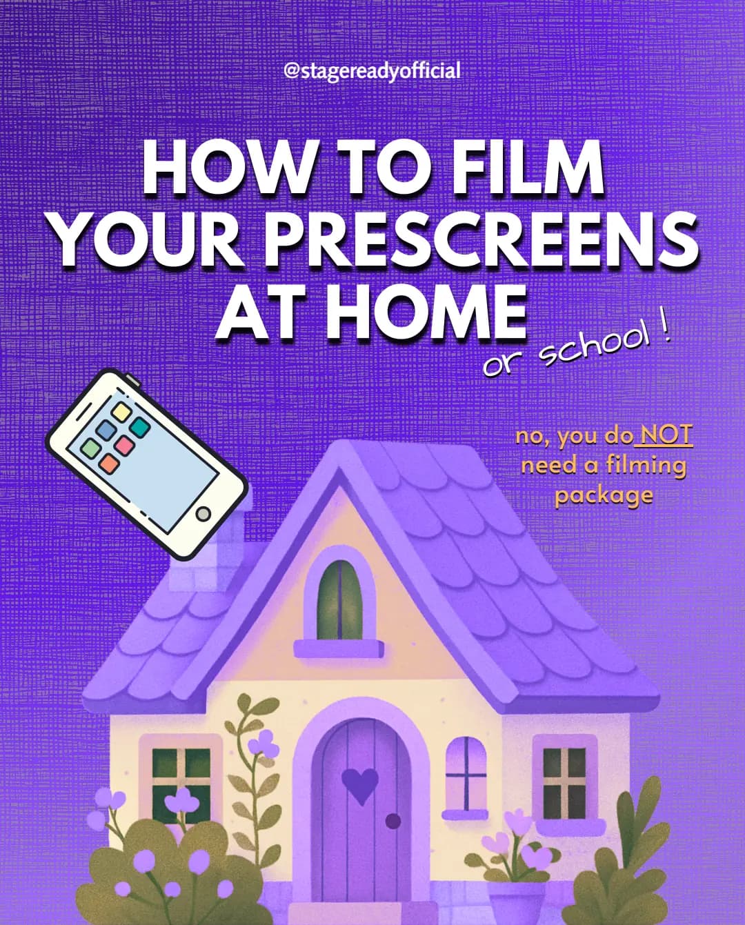How to Film Your Prescreens at Home (or school!): title slide, with a reminder that you do not need a filming package