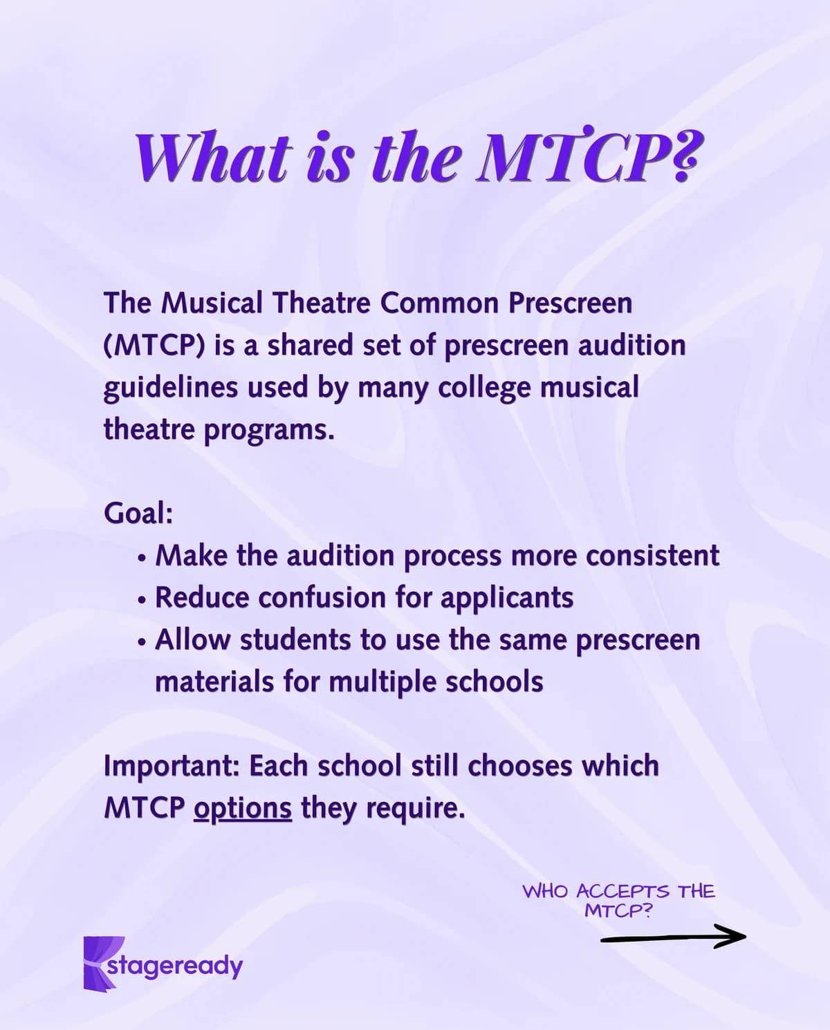 What the Musical Theatre Common Prescreen is and why participating programs use shared prescreen guidelines