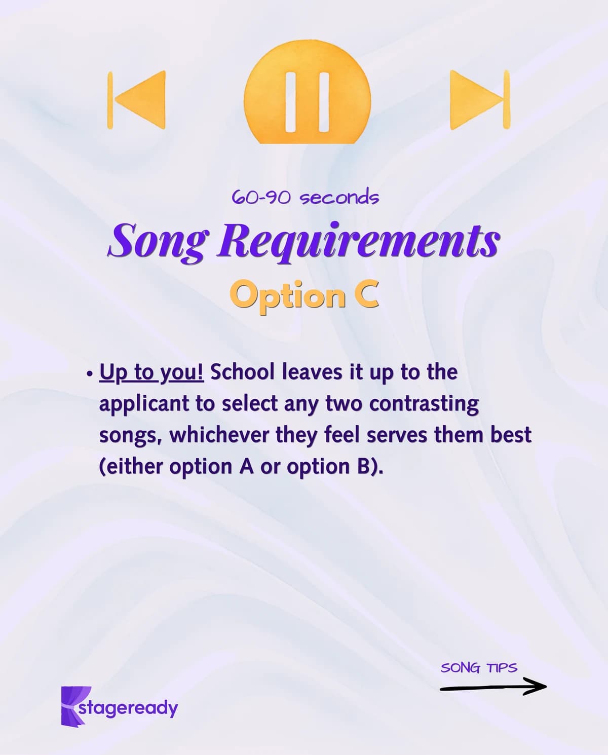 Song Option C: the applicant chooses either Song Option A or Song Option B