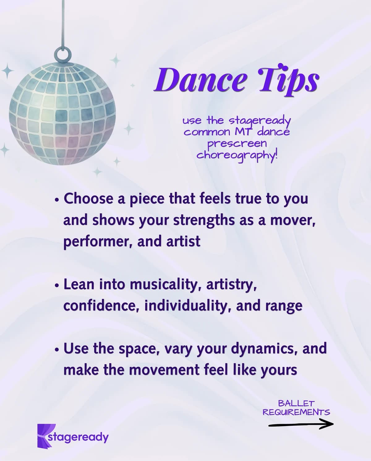 Dance tips for choosing choreography that shows musicality, confidence, individuality, and range