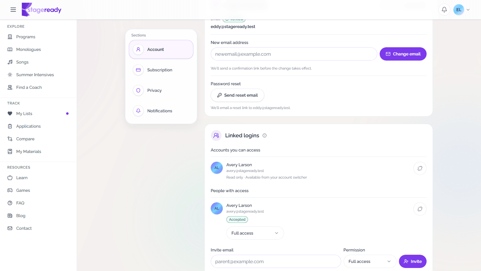 Link logins from Settings