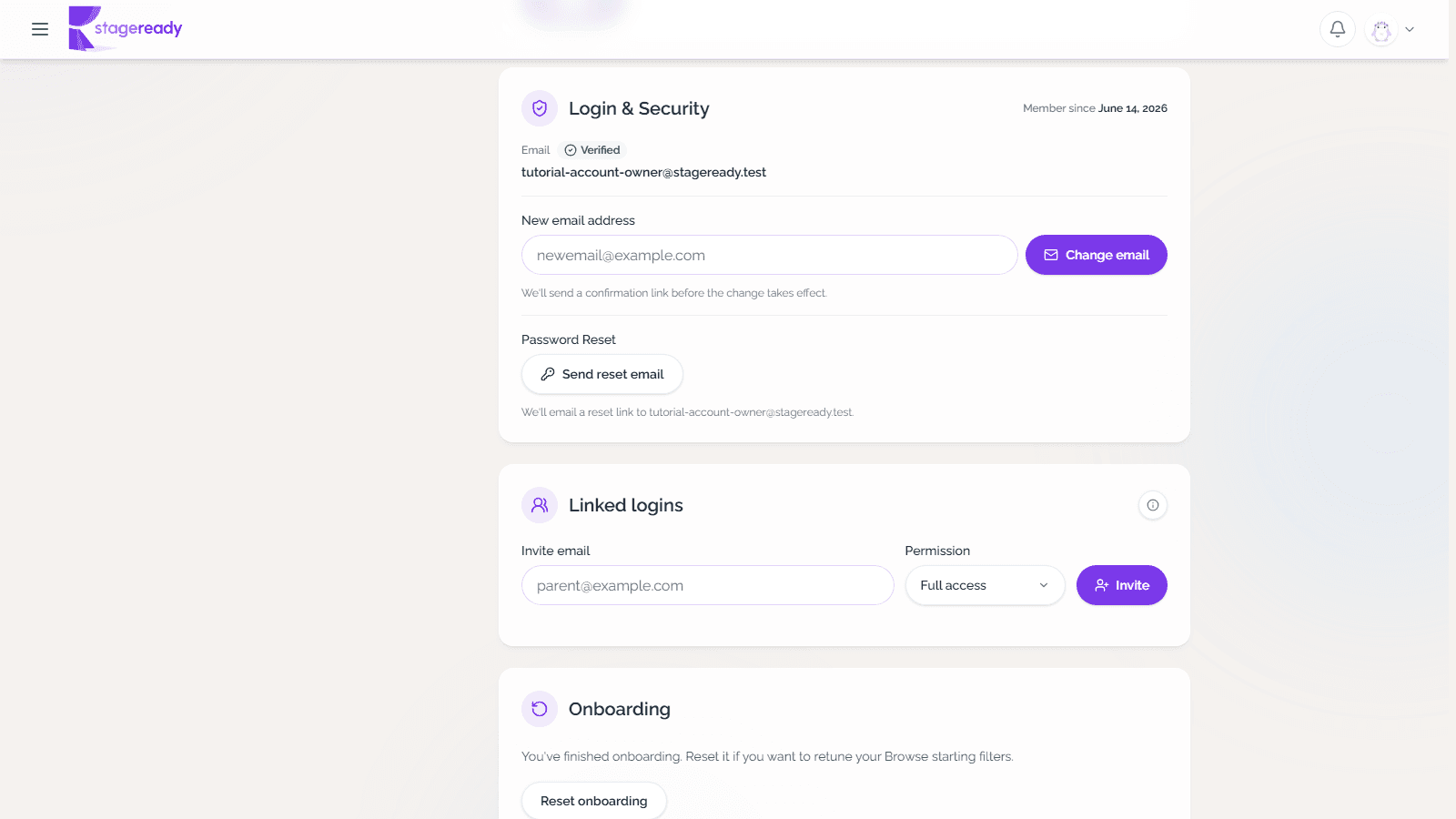 Link logins from Settings
