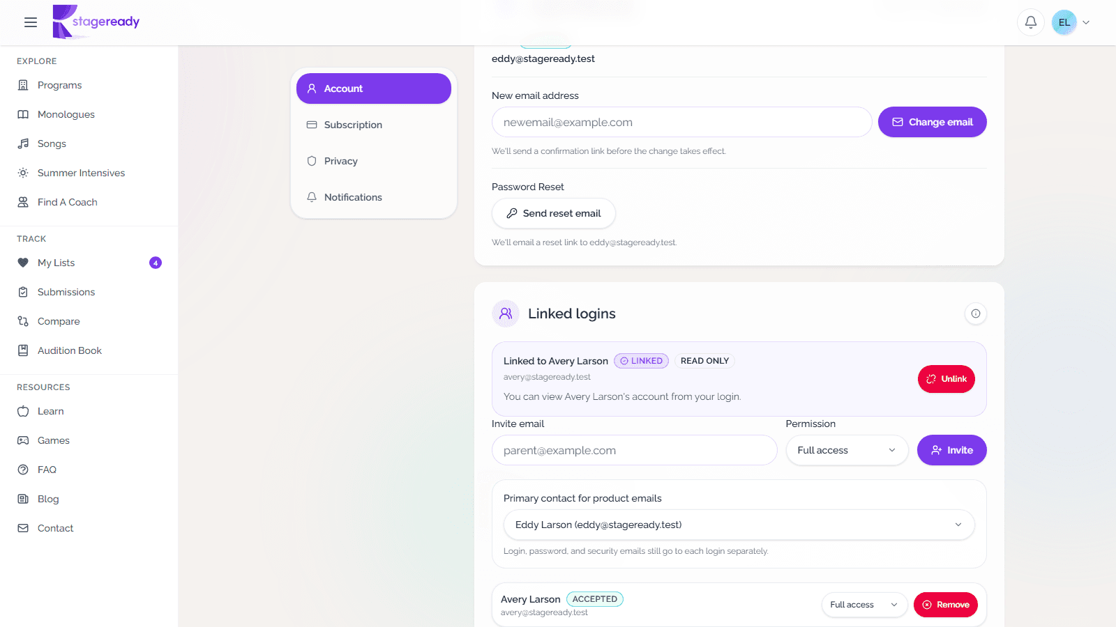 Link logins from Settings
