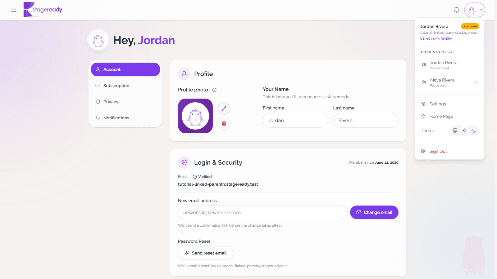 Manage shared account access